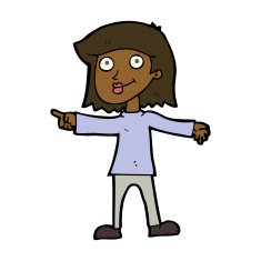 cartoon happy woman pointing N53