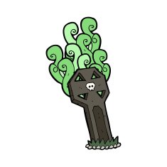 cartoon spooky grave N47