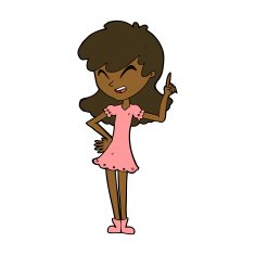 cartoon girl making point N8