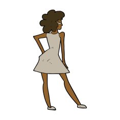 cartoon woman posing in dress N32