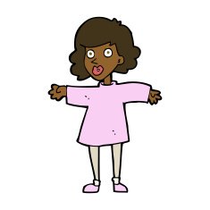 cartoon nervous woman N28