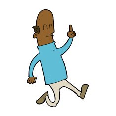cartoon bald man with idea N18