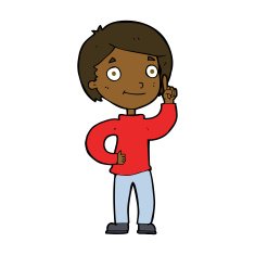 cartoon boy with idea N68