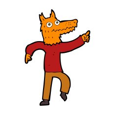 cartoon fox man N40
