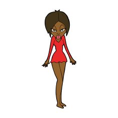 cartoon woman in short dress N8