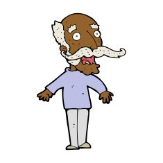 cartoon old man gasping in surprise N8