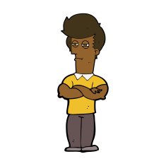 cartoon man with folded arms N26