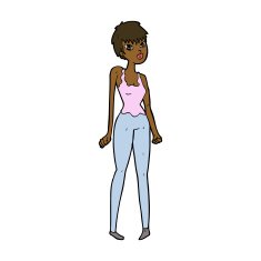 cartoon pretty woman N224