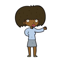 cartoon woman gesturing N23