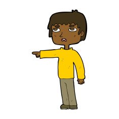 Cartoon Boy Pointing N25