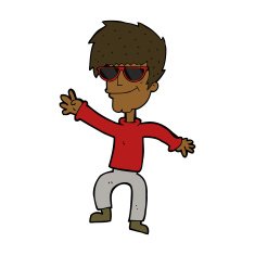 cartoon waving cool guy N6
