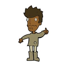cartoon worried man giving thumbs up symbol N7
