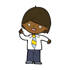 cartoon school boy answering question N39