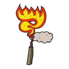 cartoon burning match N38