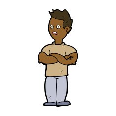 cartoon man with crossed arms N23