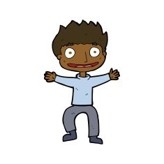 cartoon grinning boy N12
