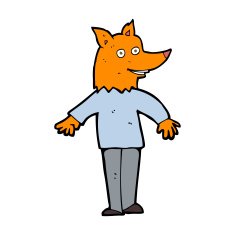 cartoon happy fox man N20