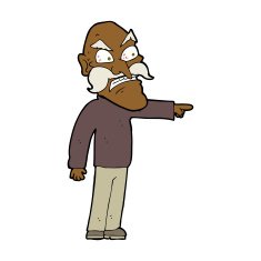 cartoon furious old man N12