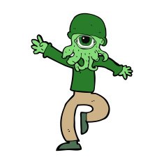 cartoon alien monster man N16