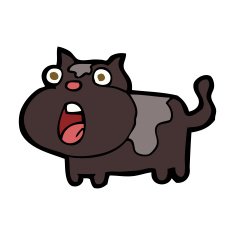 cartoon shocked cat N6