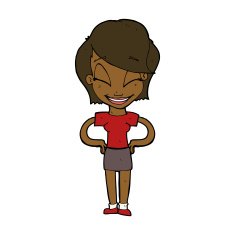 cartoon woman with hands on hips N171