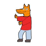 cartoon funny fox man N4