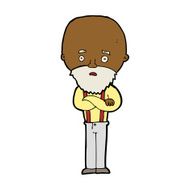 cartoon worried old man N16