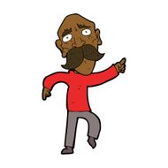 cartoon sad old man pointing N8