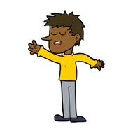 cartoon happy man reaching N8