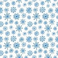 Doodle seamless snowflake background
