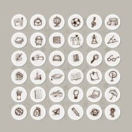 Set of school icons for your design