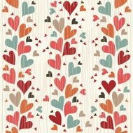 seamless pattern with doodle colorful hearts