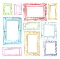 Set picture frames hand drawn vector illustration N16