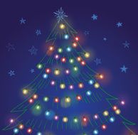 Christmas string lights vector illustration N2