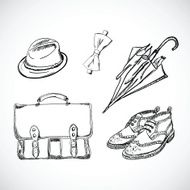 Gentleman Sketch Handdrawn Vector Set