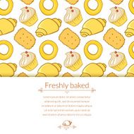 Vector illustration delicious pastries with place for text N2