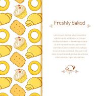 Vector illustration delicious pastries with place for text N3