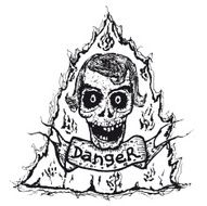 Hand drawn isolated skull danger icon