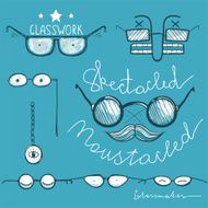Glasses Hand Drawn Labeles Collection