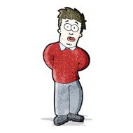 cartoon nervous man N124