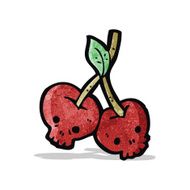 cartoon skull cherries