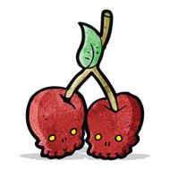 cartoon skull cherries N2