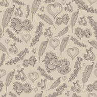 Seamless abstract pattern with bird of happiness