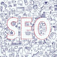 Doodle seo icons in word Sketchy notepaper
