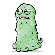 funny green hairy monster cartoon N5