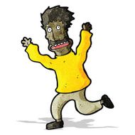 Cartoon Man Running Away N12