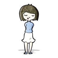 cartoon shy woman N38