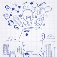 Idea head doodle