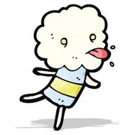 cute cloud head creature sticking out tongue
