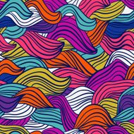 Wave colored seamless texture Hand-drawn pattern